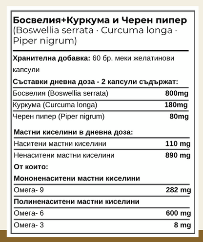Босвелия, куркума и пиперин - При артрит, ставни болки и възпаления