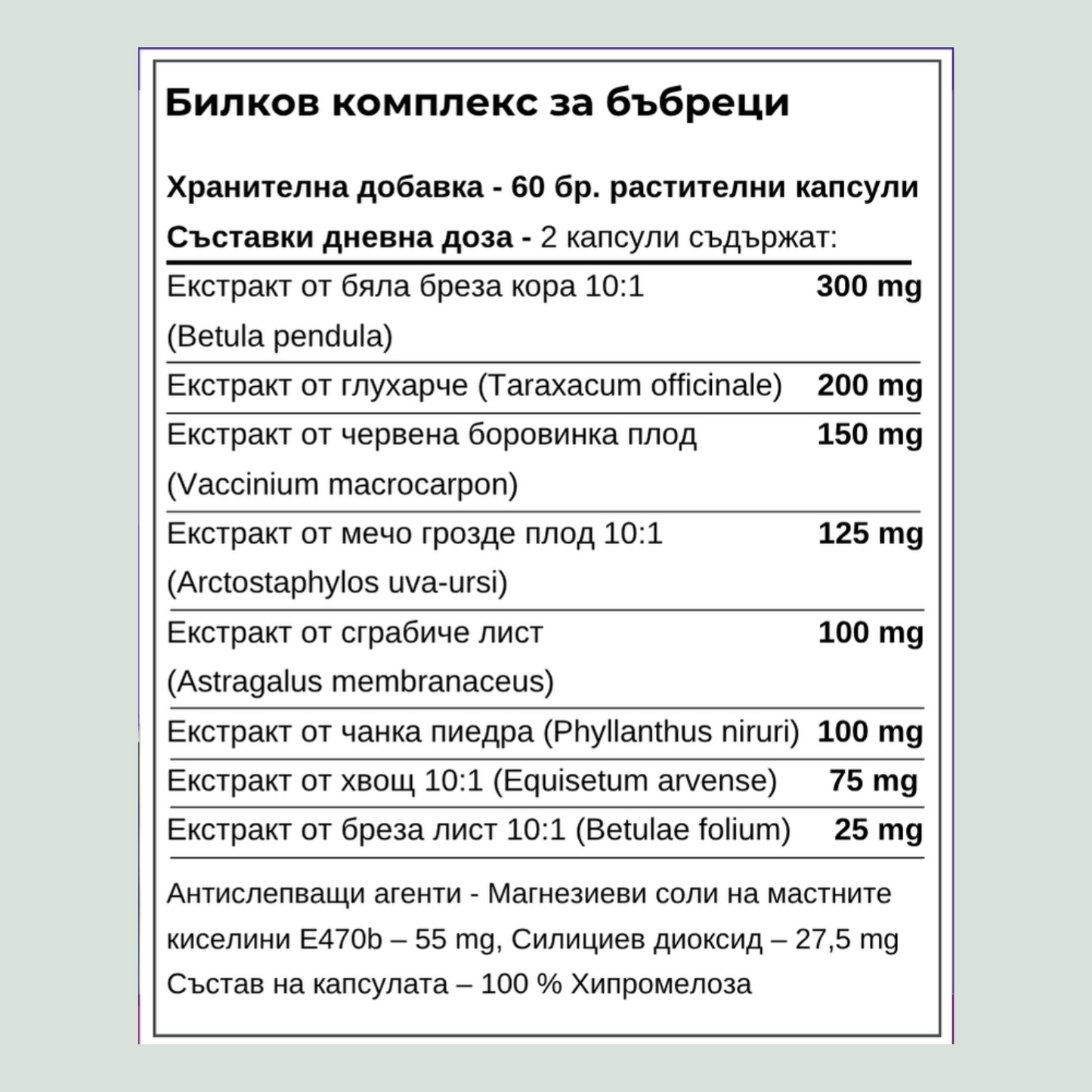 Kidney Support - За камъни в бъбреците и уринарни инфекции