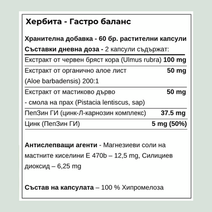 Gastro Balance - Билки за гастрит, язва и колит