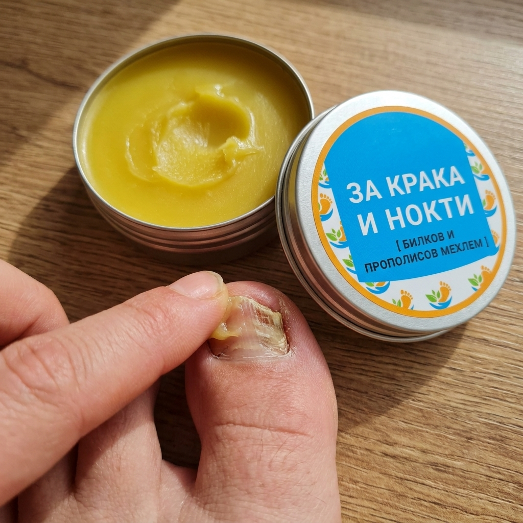 Билков мехлем при гъбички по ноктите и кожата